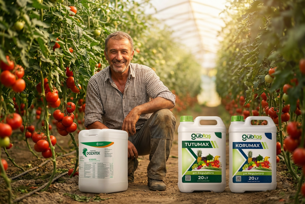 Gübtaş Gübre - mutlu çiftçi domates serası